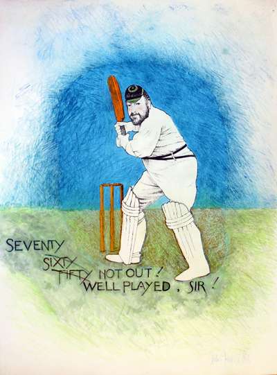 Seventy Not Out - Portrait of Jonathan Williams (print with crayon editions)