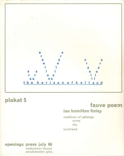 Plakat 5 by Ian Hamilton Finlay